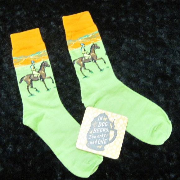 Other - Brand New! Horse Jockey Green Socks